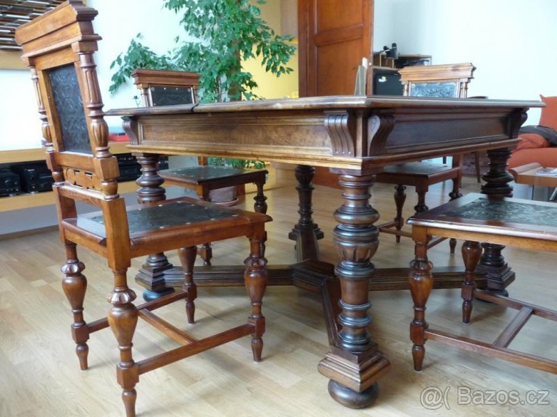 historický stůl ořech r.1880 - 5