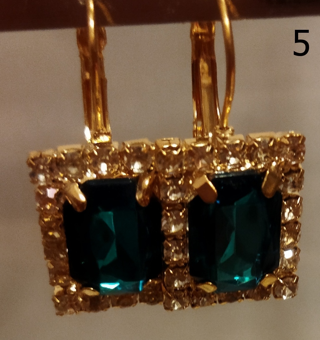 Náušnice ocel/ i s minerály - 5