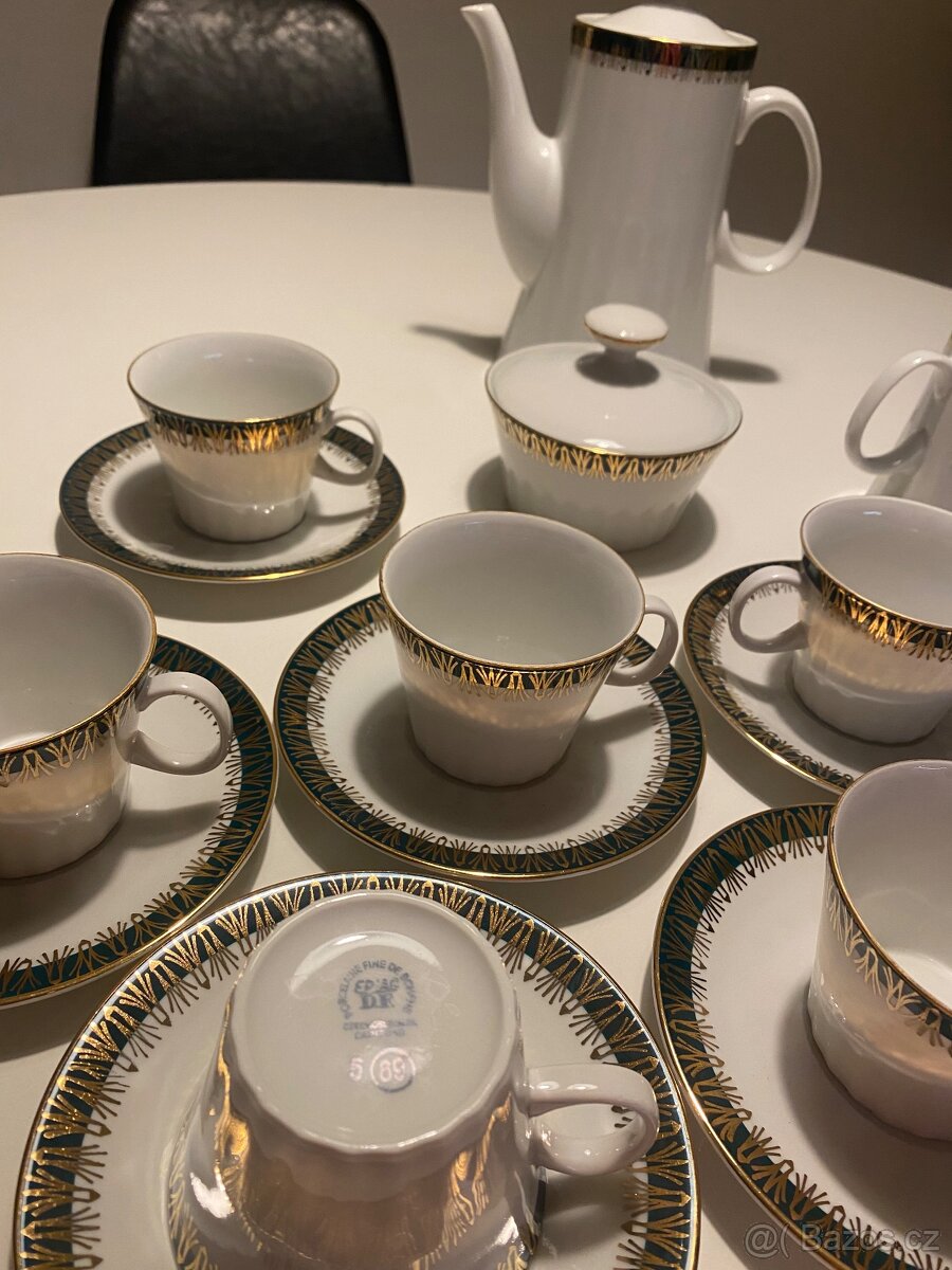 Karlovarsky porcelan, kavova souprava 15-dilna - 5