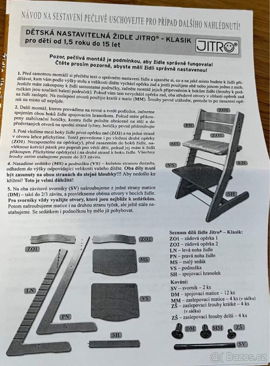 2 ks Dětská rostoucí židle JITRO - 5
