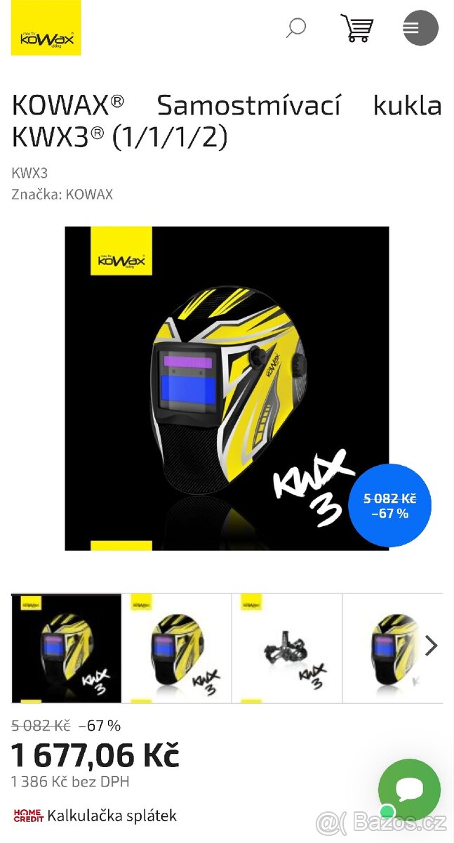 Svářecí kukla Kowax KWX3 - 5