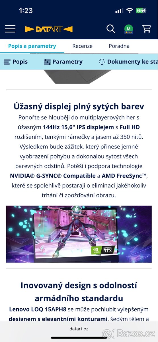 Herní notebook Lenovo - 5