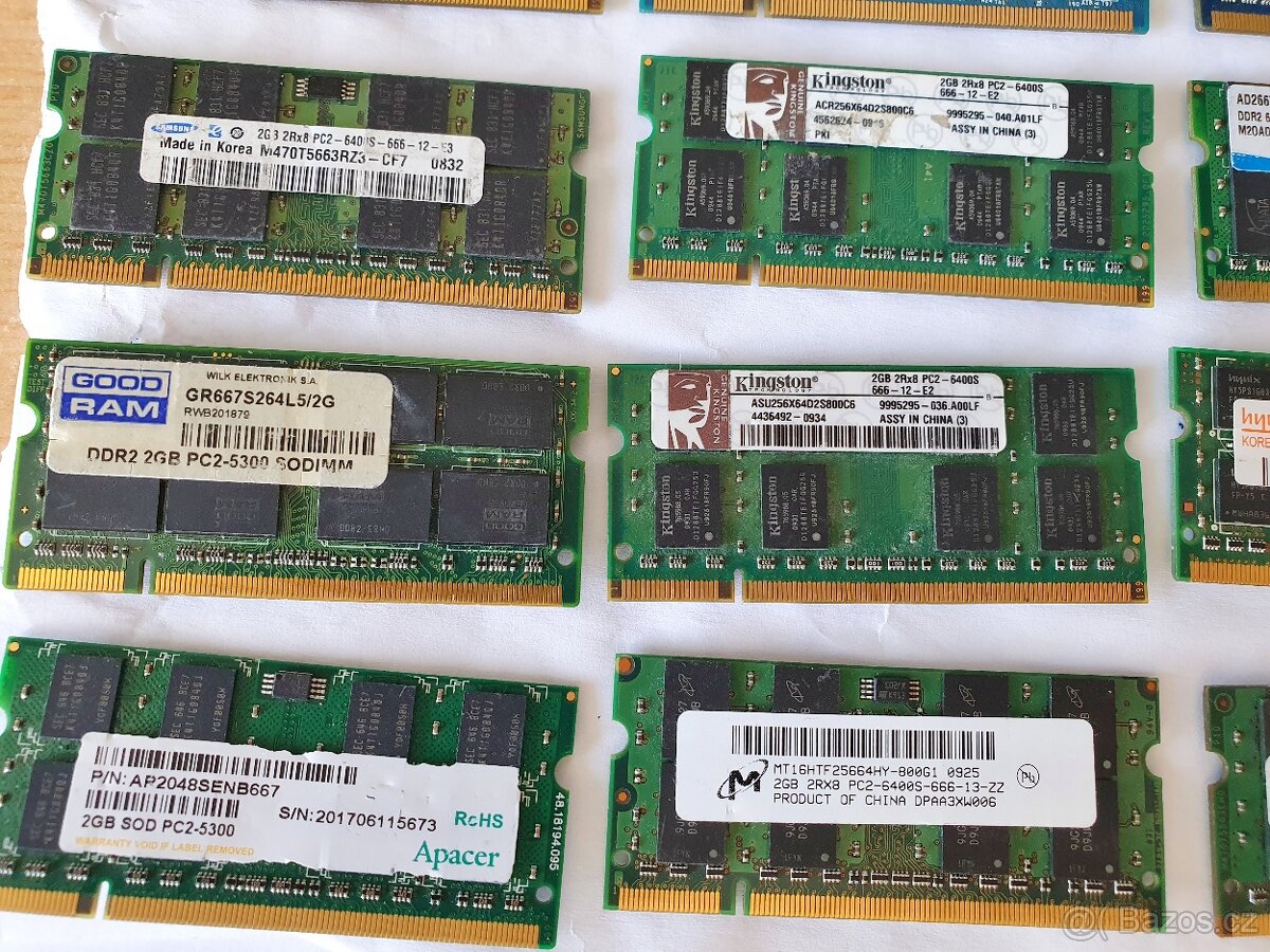 Funkční paměti 2gb ddr2 do Notebooku. Pár : 300kč - 5