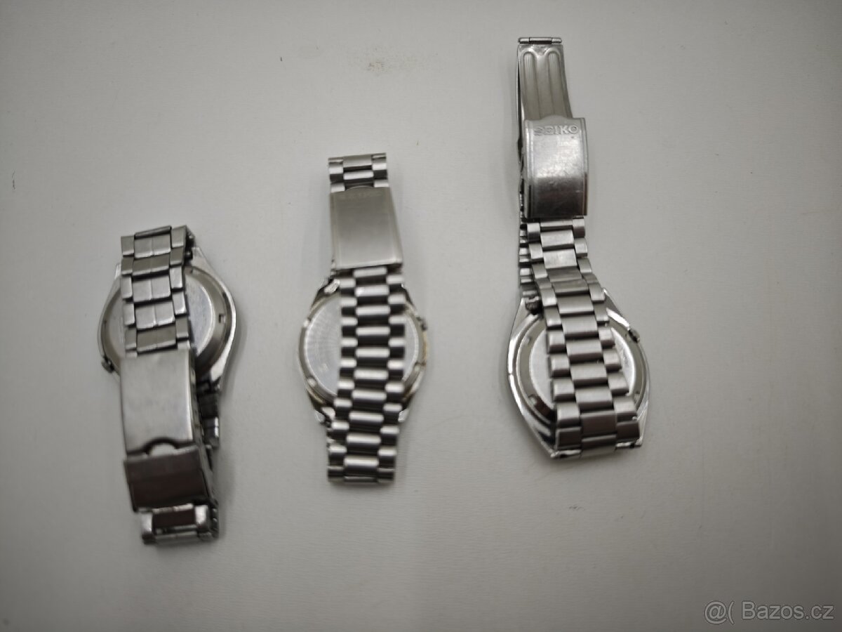 3x staré , automatické hodinky Seiko( bílé prodáno) - 5