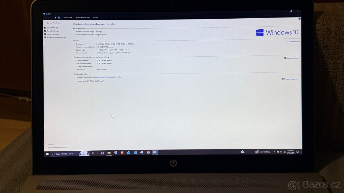 HP Pavilion 15” i7 256GB 8GB RAM - 5