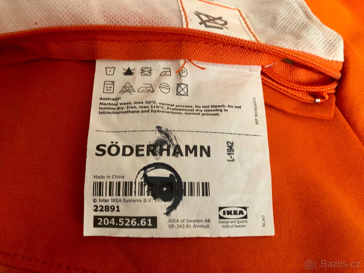 Potah na křeslo Soderhamn Ikea oranžový - 5