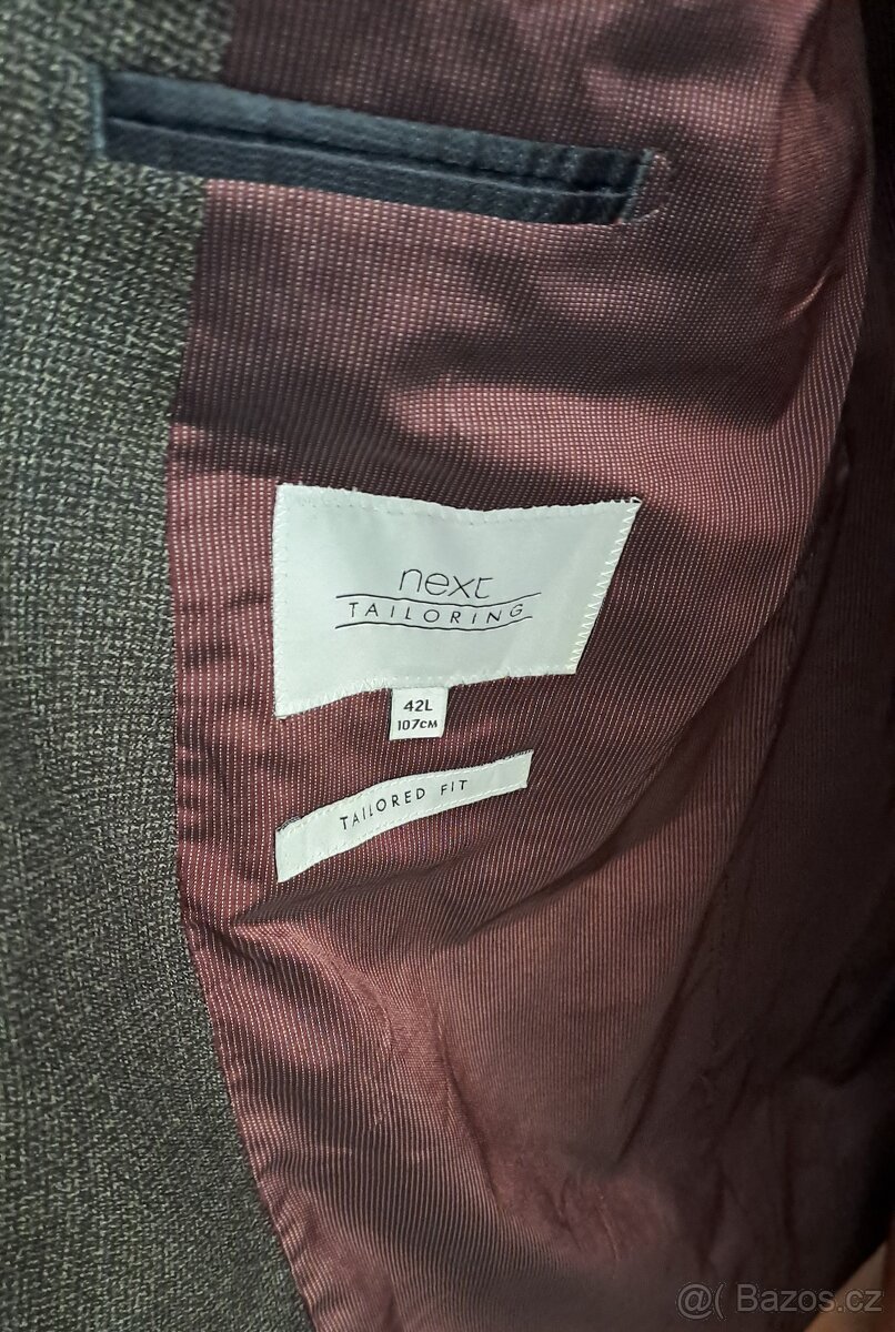 Pánské šedé sako Next/42R-L/2x57cm - 5