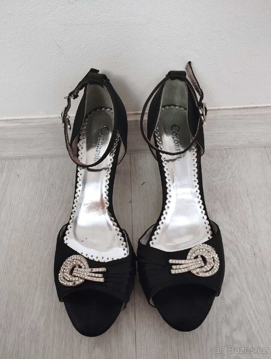 Lodičky na podpatku s kamínky - 5