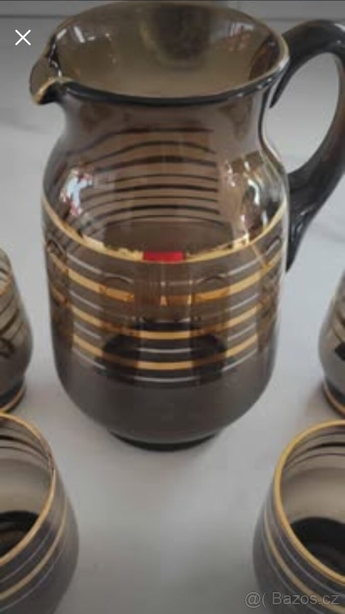 Skleněný džbánek 1,5L a 6 skleniček, - 5