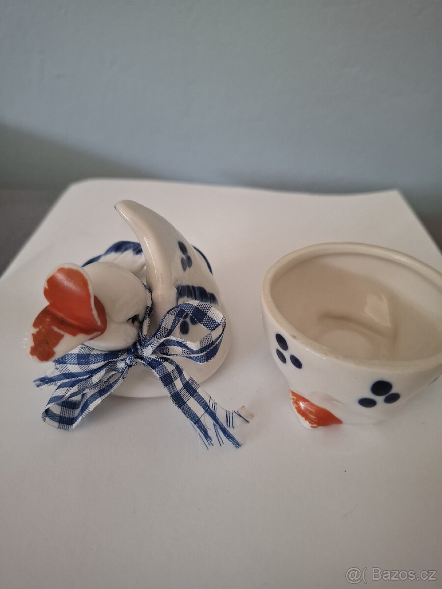 Mix keramických dekorací-vázička,hrníček,dóza,talířek - 5