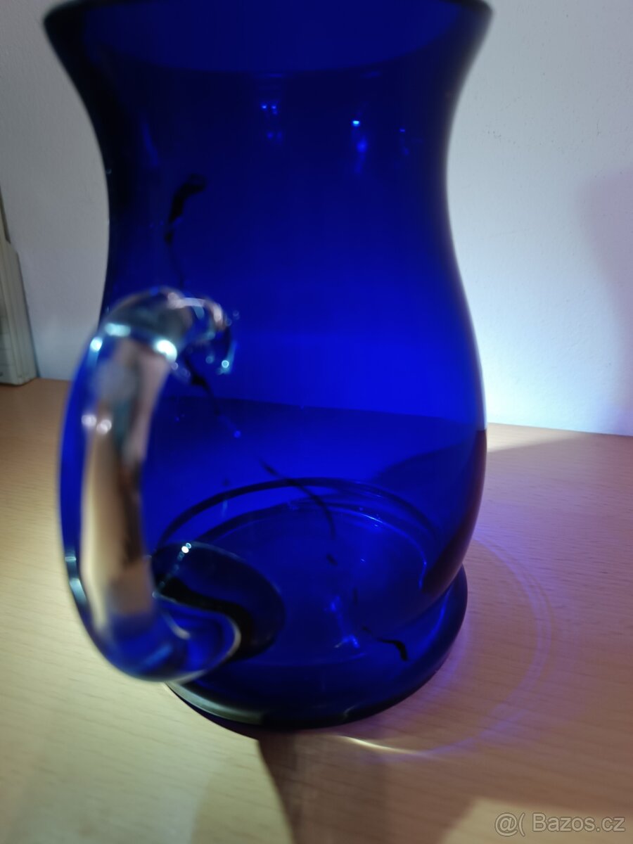 Krásný půllitr, masivní kobaltové sklo - 5