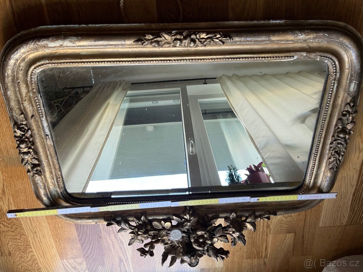 Starožitné dřevěné zrcadlo - 5