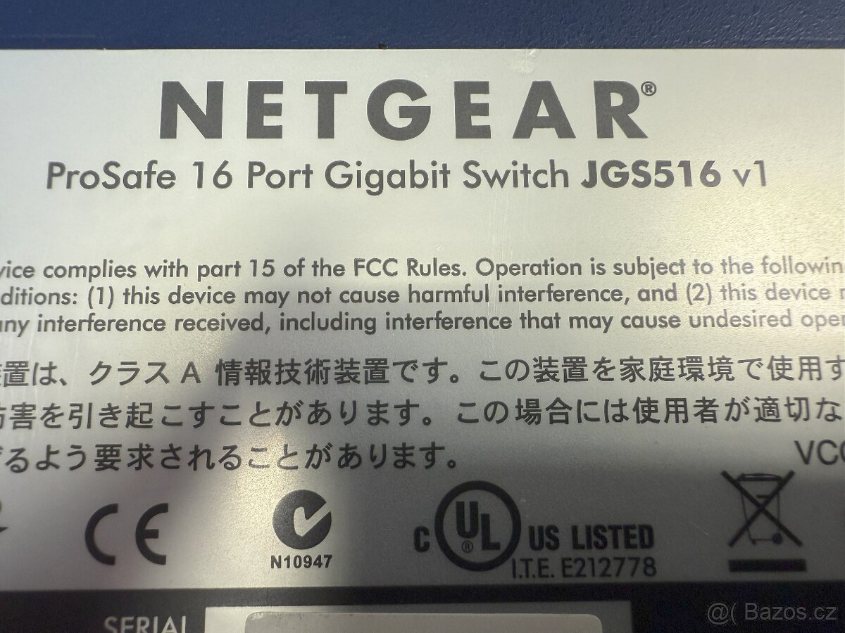 Netgear ProSafe JGS516v1 1gbps 16port switch - 5