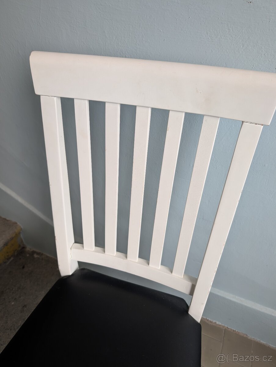 Židle bílá dřevěná - 2ks - 5