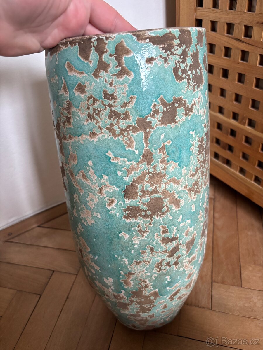 Tyrkysový velký květináč Holflor - 5