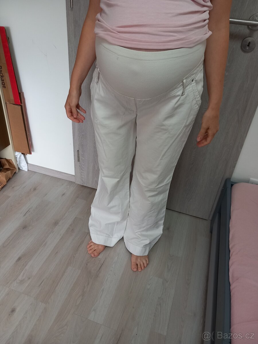 Těhotenské kalhoty bílé vel. 44 - 5
