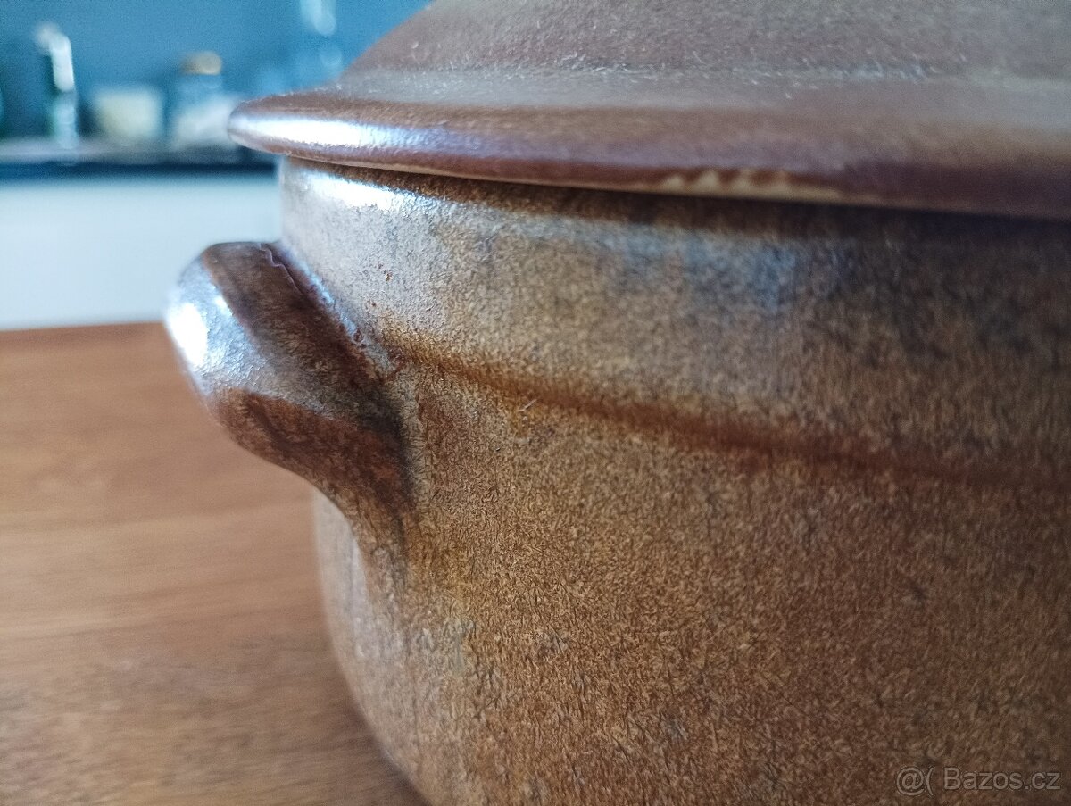 VINTAGE KAMENINOVÝ HRNEC GRÉS & POTIERS DIGOIN Z FRANCIE - 5