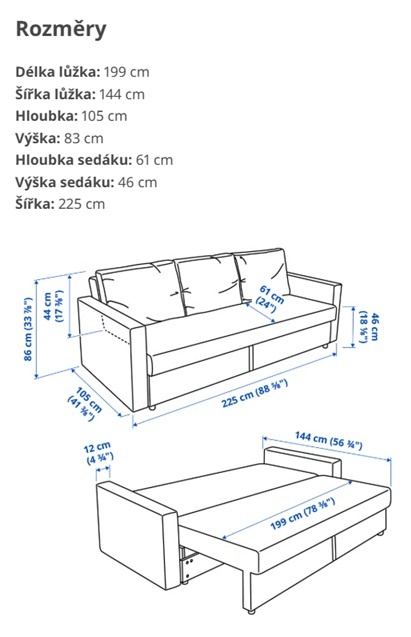 Pěkná 3-mistná rozkládací pohovka Ikea FRIHETEN, světle šedá - 5