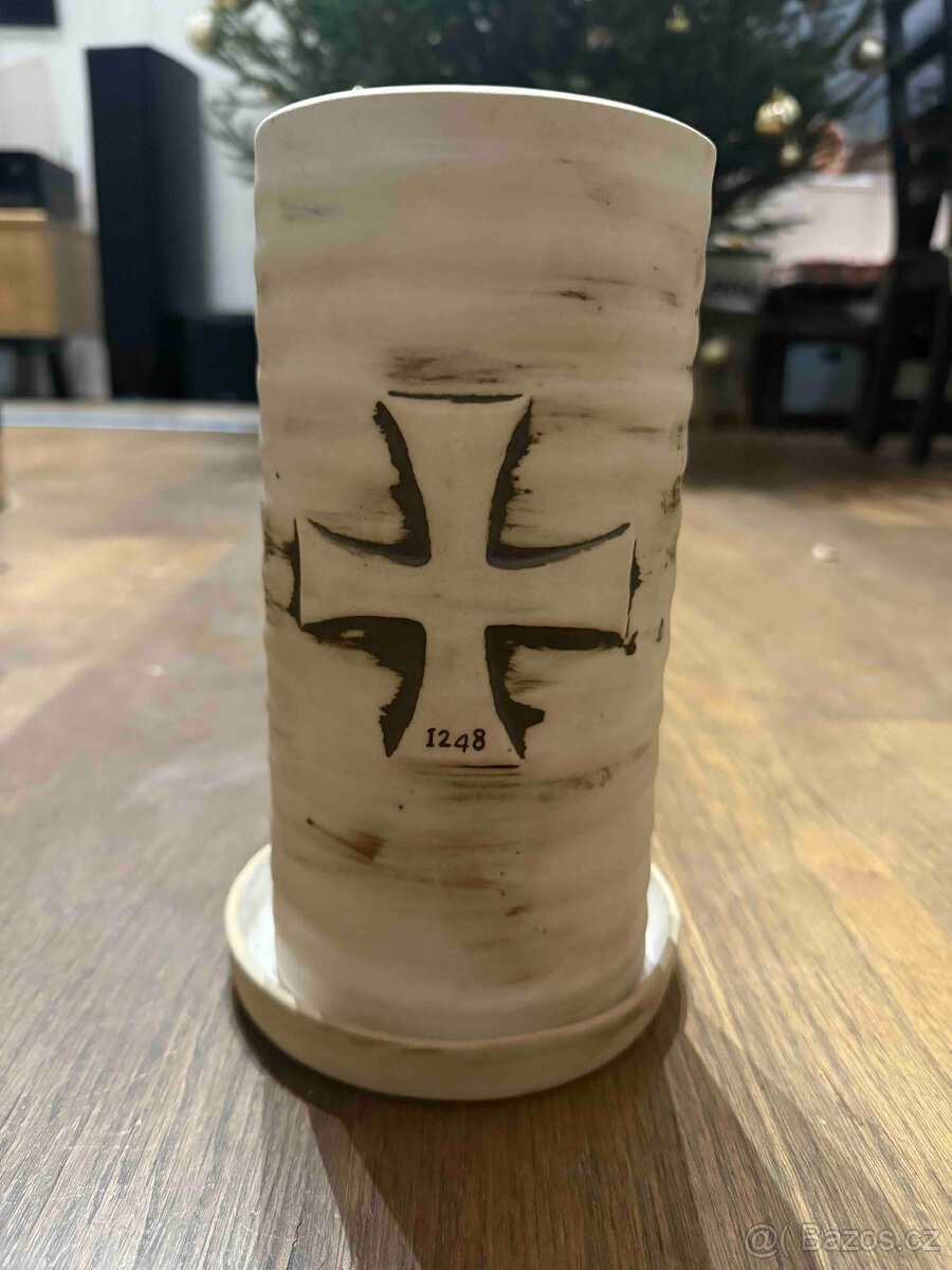 Keramicky pohar na vino templářské sklepy - 5