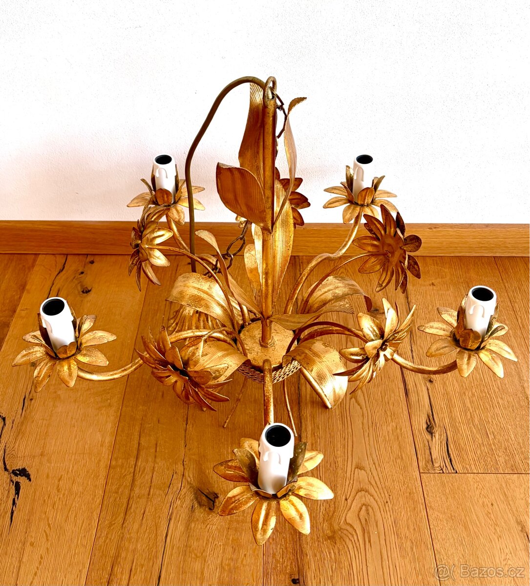 Starý romantický kovaný lustr - 5