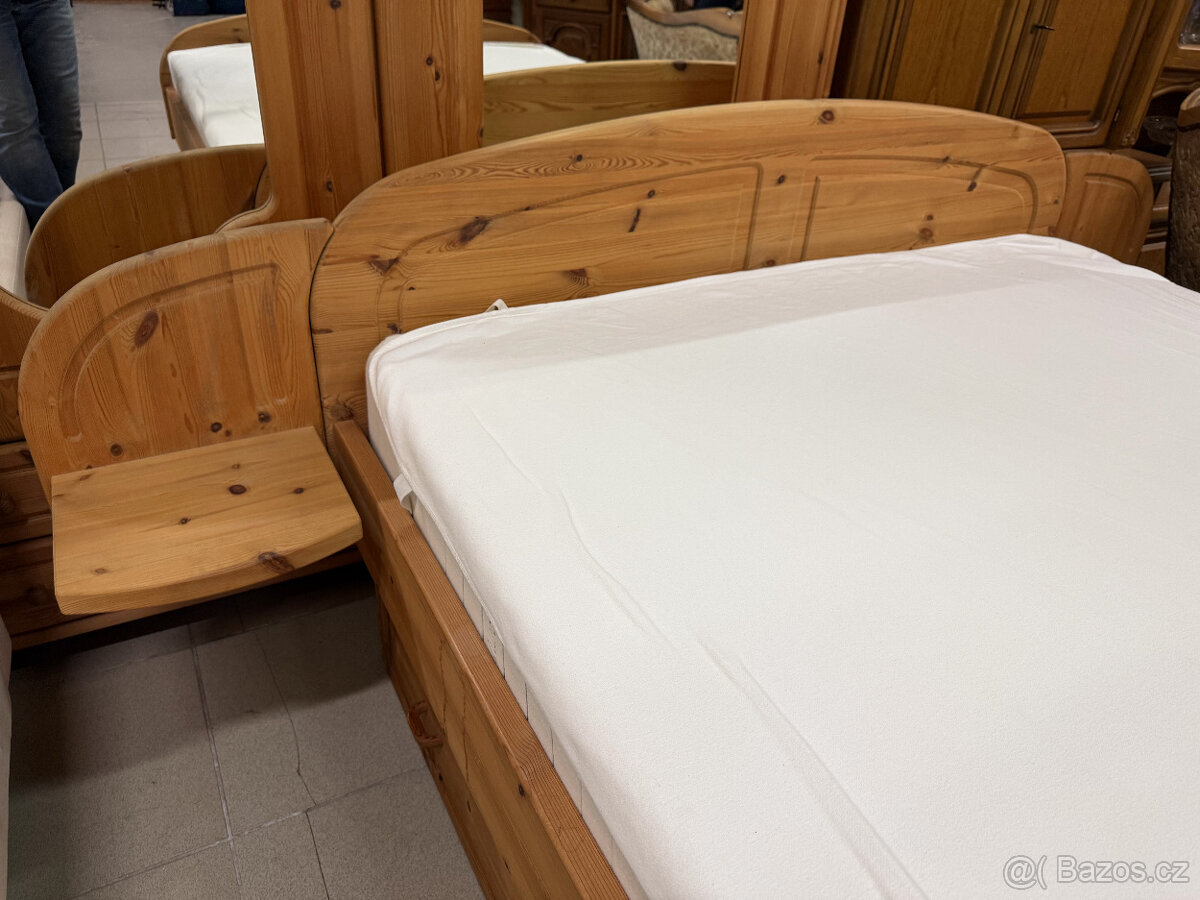 borovicová mládenecká ložnice 140cm postel - 5