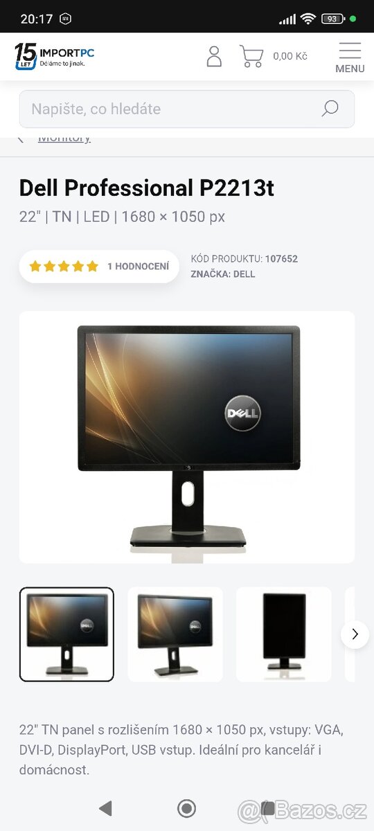 Monitor Dell 22'' 55.5cm - 5