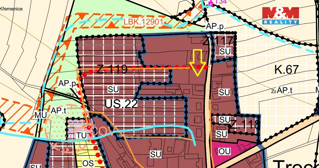 Prodej pozemku k bydlení, 820 m², Trocnov u Borovan - 5