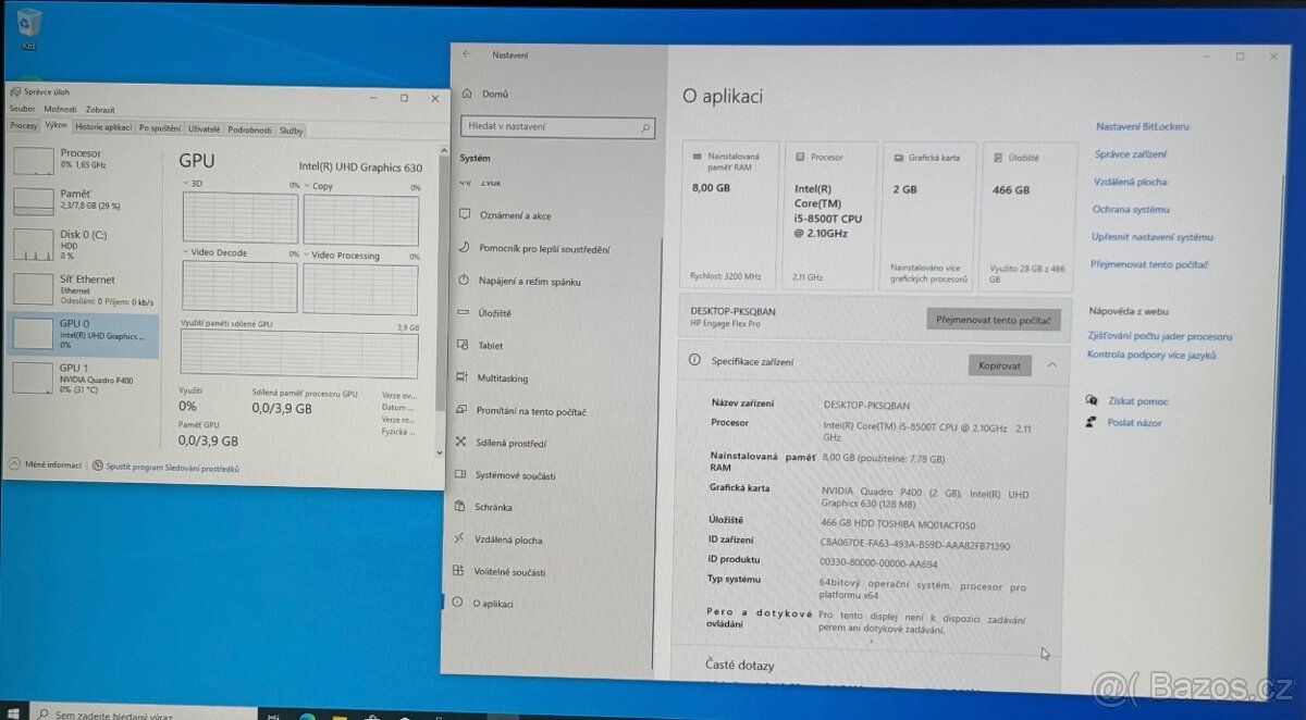 HP Engage Flex Pro - i5, 4x gbit NIC, nVidia Quadro P400 - 5