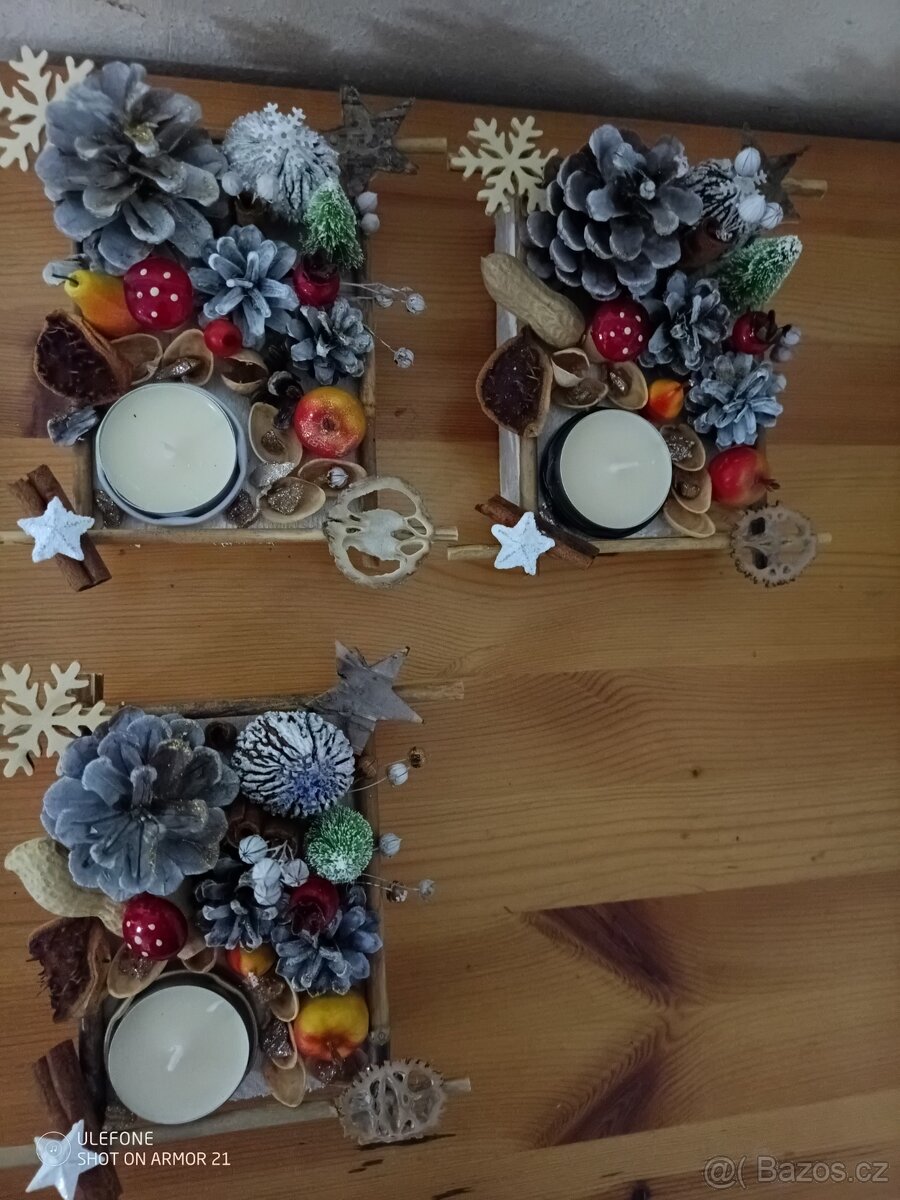 Vánoční svícen na čajovou svíčku - 5