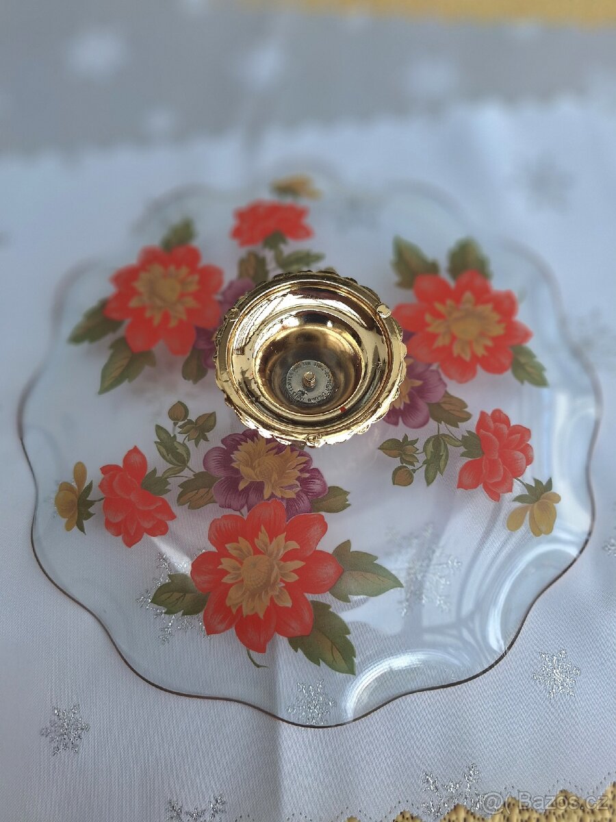 STAROŽITNÝ SKLENĚNÝ PODNOS - ANGLIE - 5