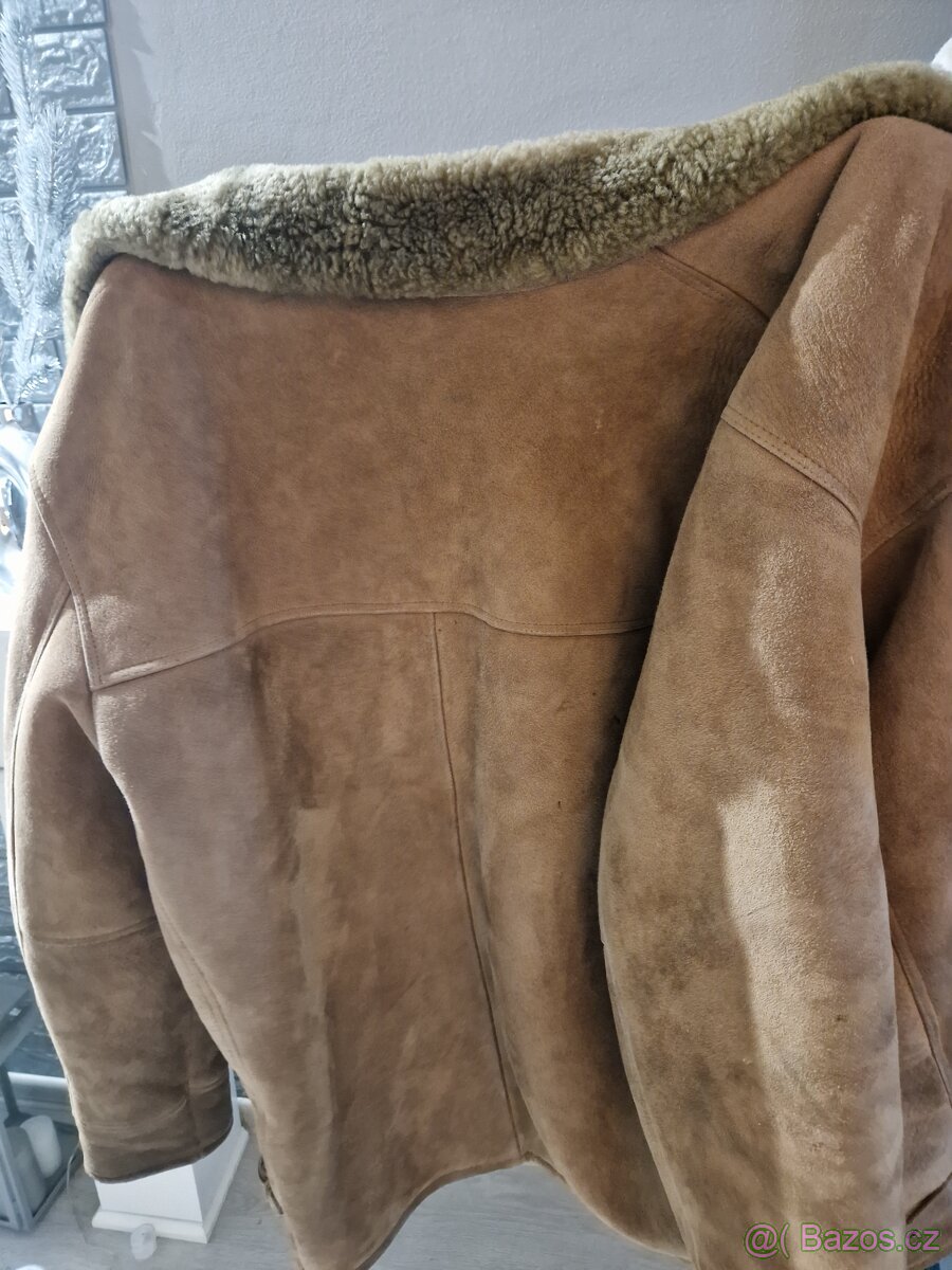 Pánská beraní bunda / shearling kabát L/XL - 5