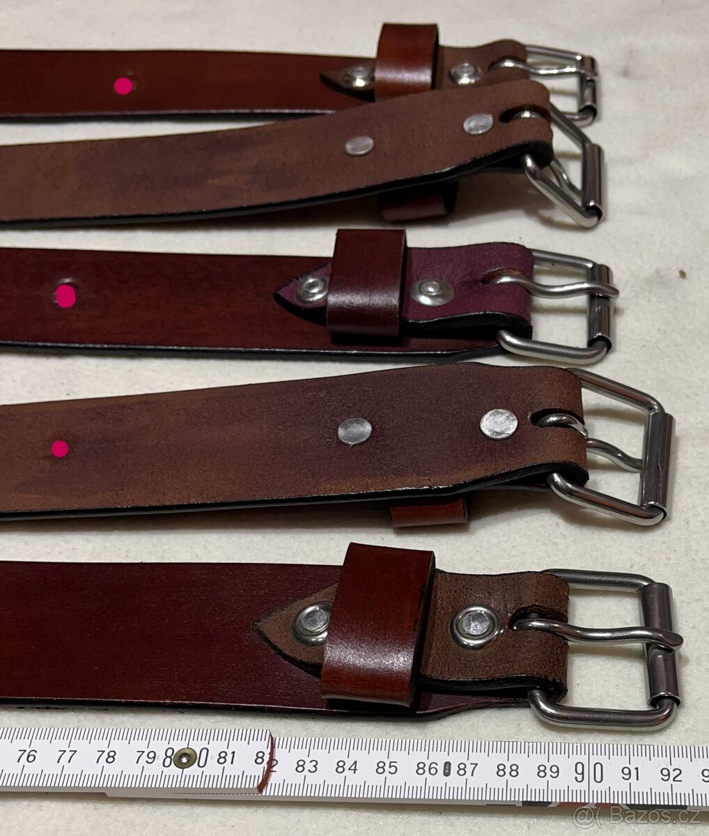 Westernový zadní podbřišníkový řemen kožený červený - 5