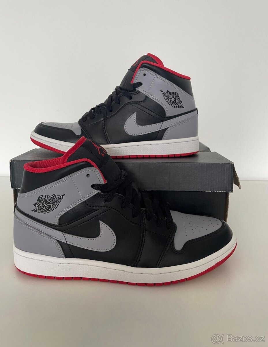 Air Jordan 1 Mid – Black/Cement Grey-Fire Red - 5