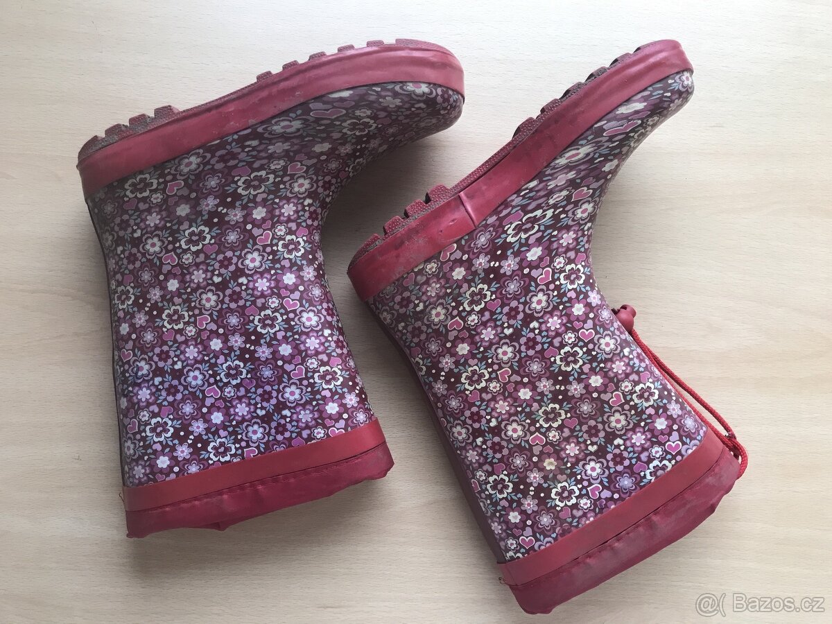 holinky, kvítkované, velkost 33, gumáky - 5