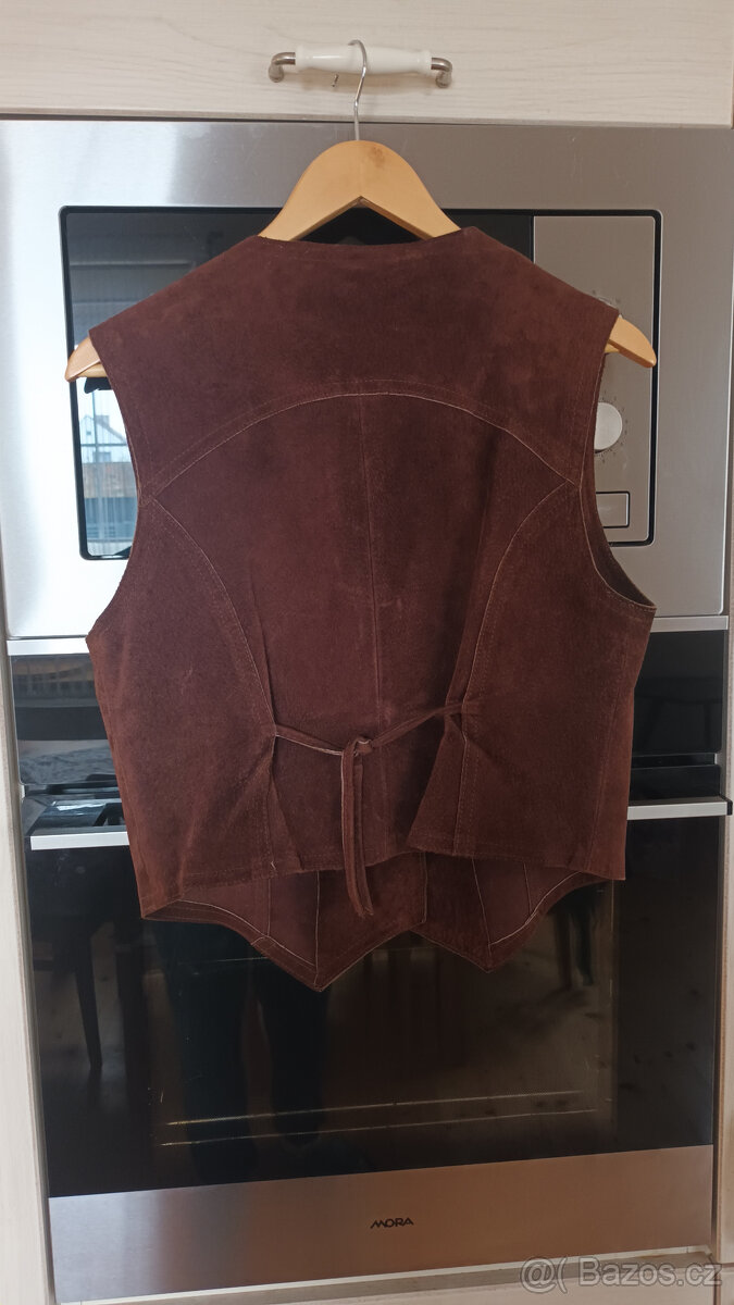 Dámská kožená vesta hnědé barvy Gala Prostějov, vel.50 - 5