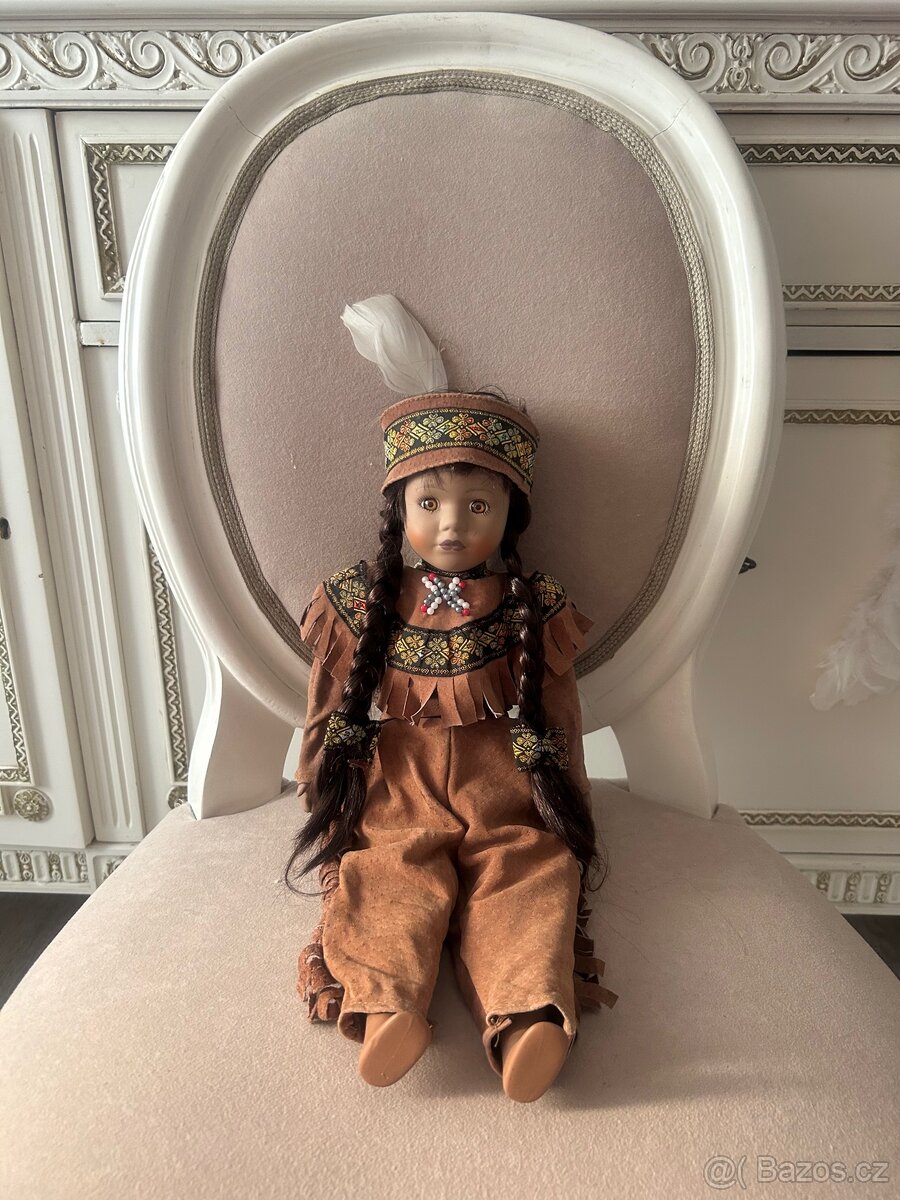 Porcelánová panenka indiánka - 5