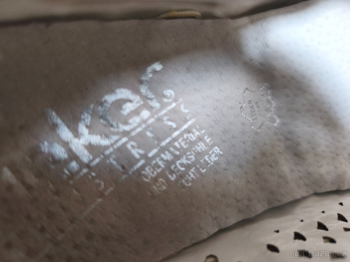 Bílé kožené balerínky RIEKER v.40 - 5