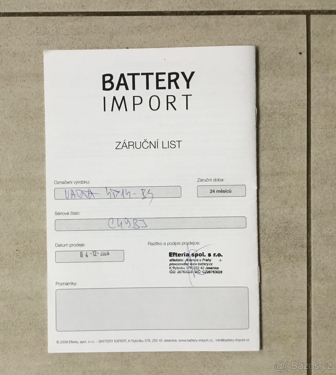 Prodám baterii VARTA Powersports AGM (TX14-4 / TX14-BS) - 5