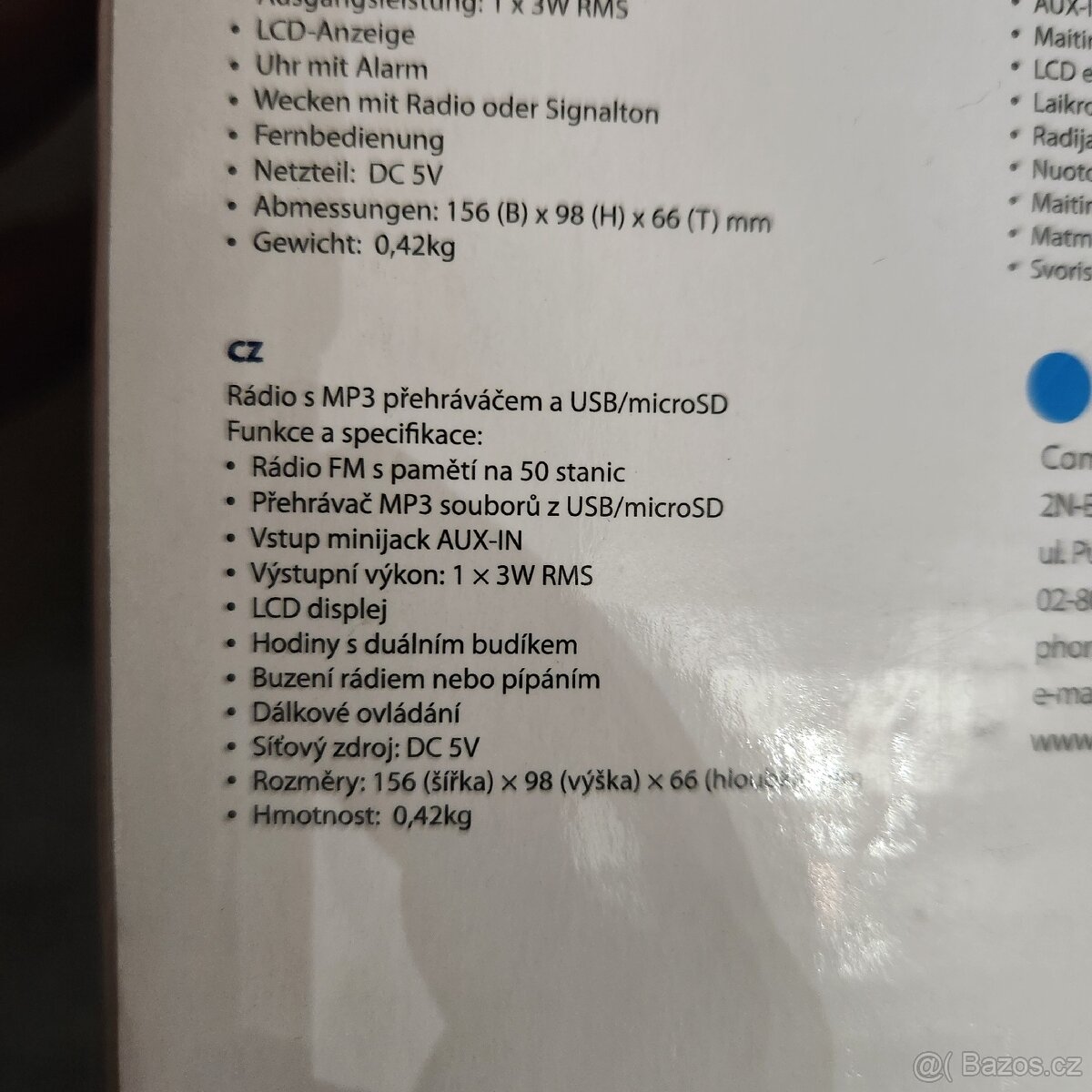 BLAUPUNKT HR5BR RADIO BUDÍK SD USB AUX - 5