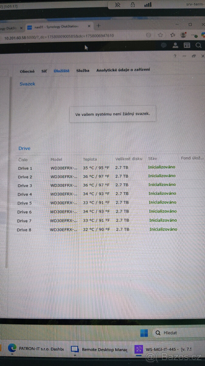 NAS Synology DS1813+ – 8× 3TB WD Red (24 TB, rozšiřitelné až - 5