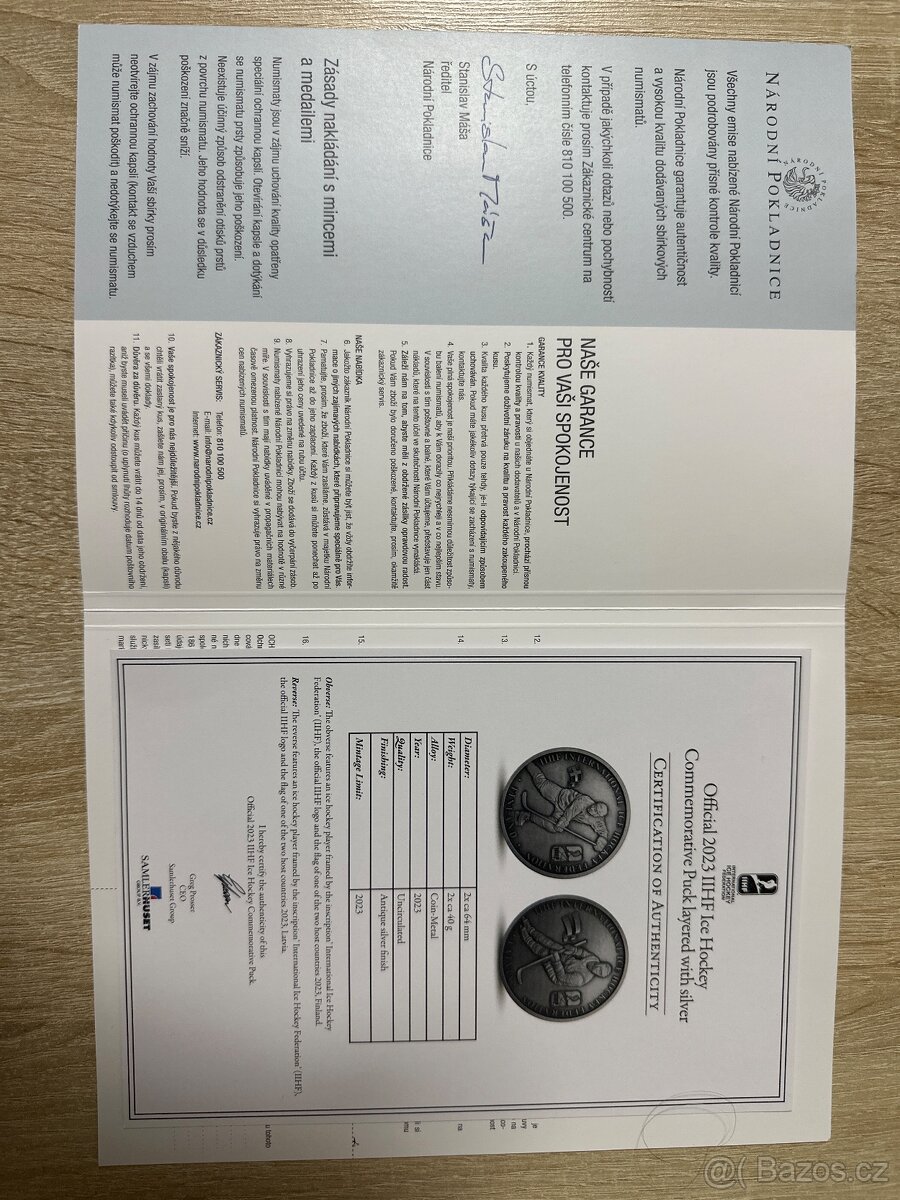 Pamětní medaile IIHF v pravém puku.MS v hokeji 2023 - 5