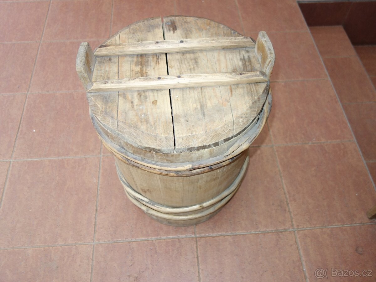 Dřevěné vědro, putna, soudek s deklem - 5