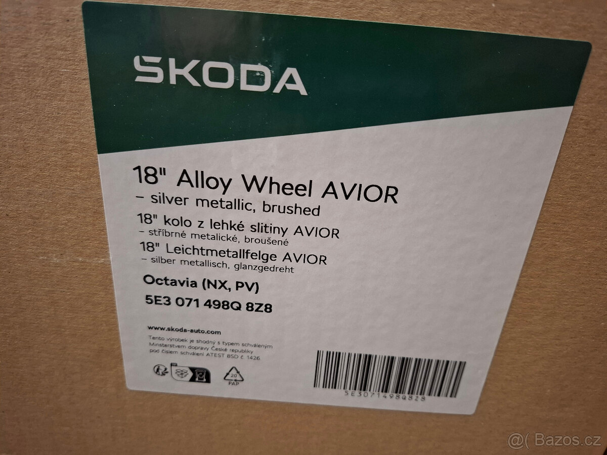 Nové orig. alu disky Škoda Octavia IV 7,5x18 ET48 5x112 - 5