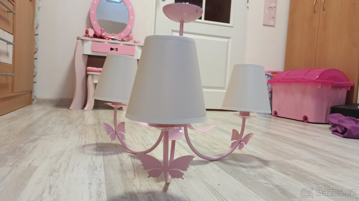 Dětský lustr MOTÝLEK 3xE14 - růžový - 5
