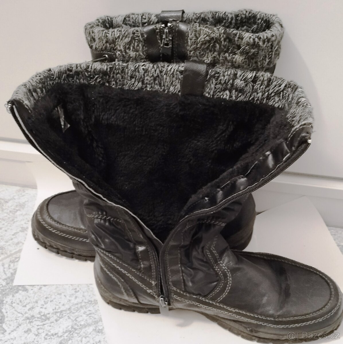 PRODÁM Dámské zimní boty S KOŽÍŠKEM Hnědé - 5