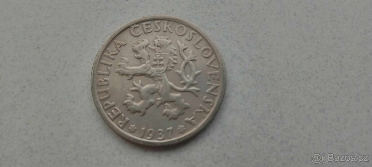 1 koruna československá, 1922, 29. 37. - 5