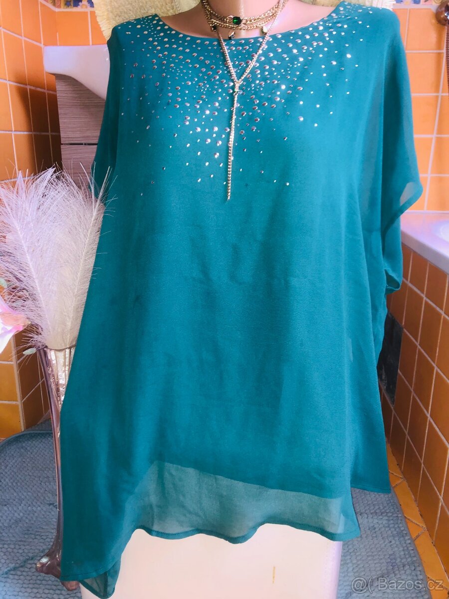 # tunikaXL# spolecenska#halenka #tehotenska# zelena#asymetri - 5