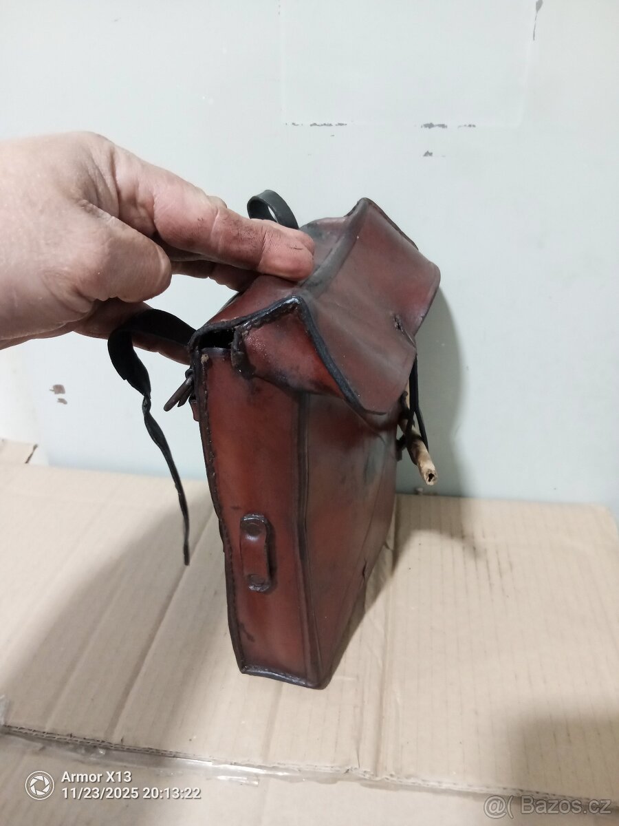 kožená brašna vhodná na motoveterana Jawa, ČZ, Ogar a jine - 5