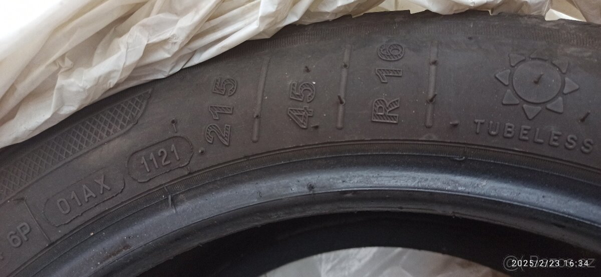 215/45/R16 letní/ dot-1121 - 5