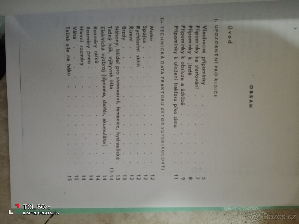 Zetor super 50. Návod k obsluze. - 5